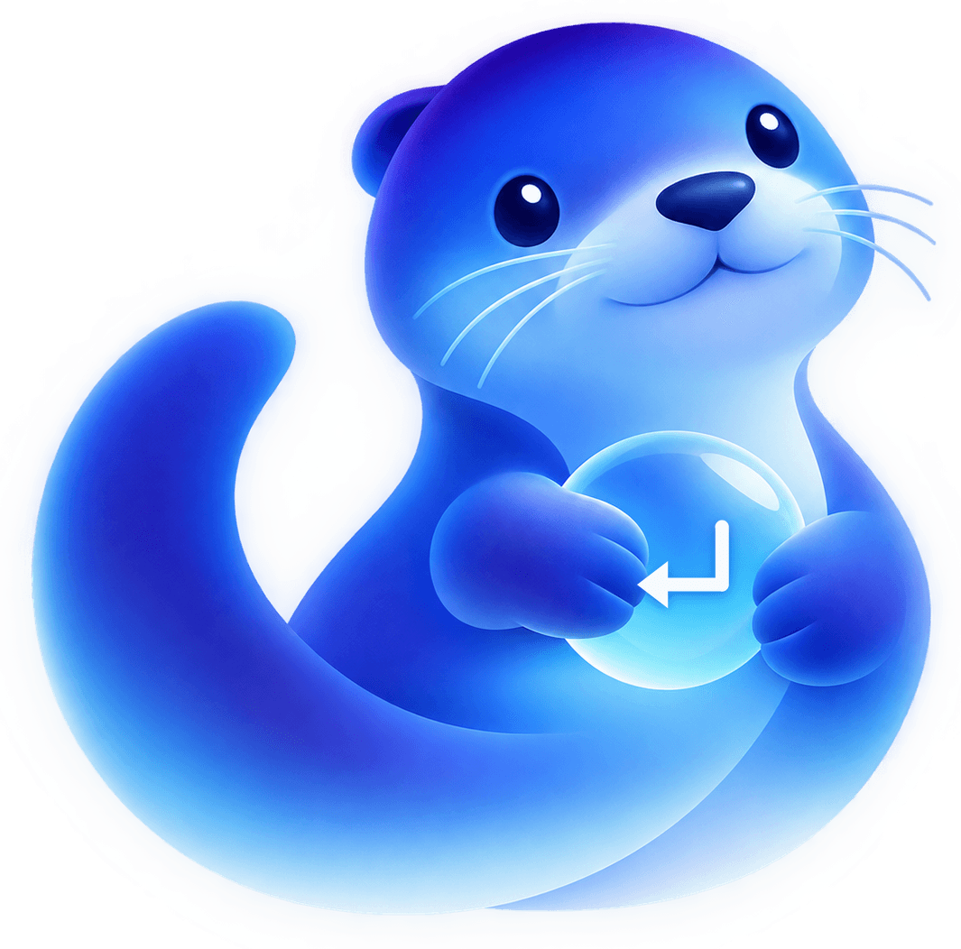 Nudgebar otter holding a reply bubble